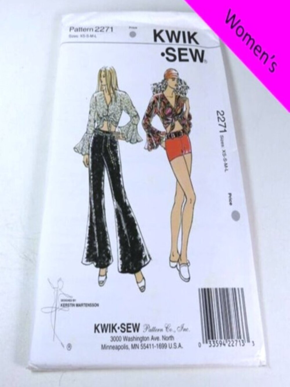 Vintage Kwik Sew 2271 | Misses' Tie-Front Top, Flare Pants & Shorts | XS-L NEW